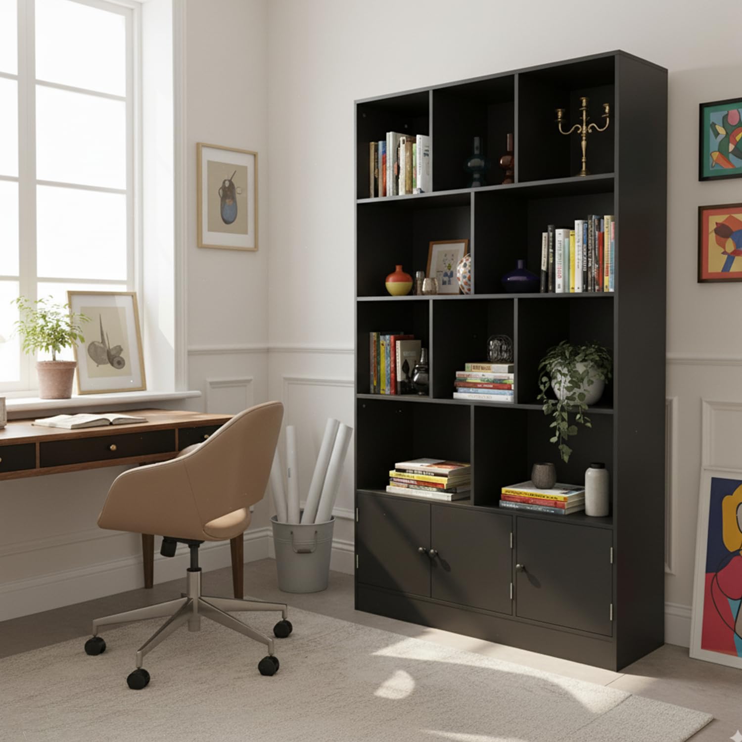 Amazon.com: Anystyle Black 5-Tier Bookshelf, 13-Cube Display Amazon.com: Anystyle Black 5-Tier Bookshelf, 13-Cube Display